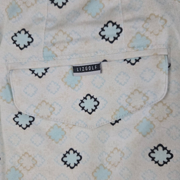 Y2K Vintage White Pastel Geometric Print Shorts Skirt LizGolf Skort Size 10 - Picture 7 of 9